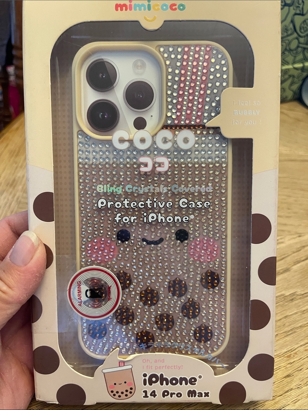 Mimi Coco Bling Crystal iPhone Case with Clear, Pink, Brown Accents